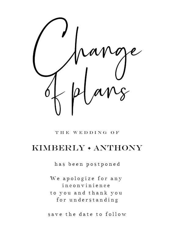 Calligraphy change the date - save the date card
