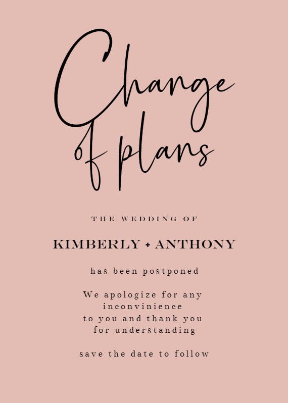 Calligraphy change the date - save the date card