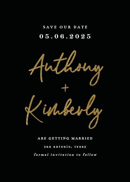 Calligraphy names - save the date card