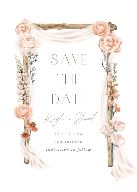 Carefree canopy - save the date card