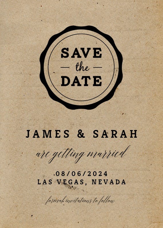 Casual - save the date card