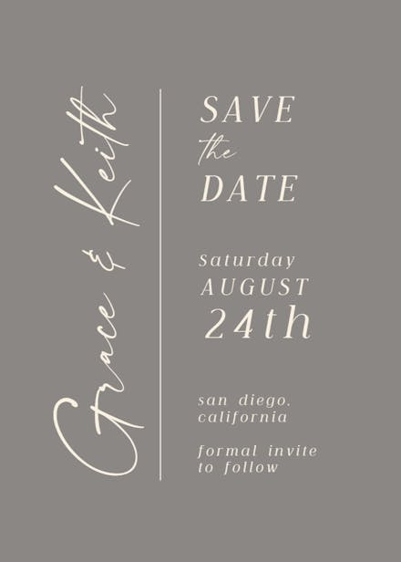 Charming union - save the date card