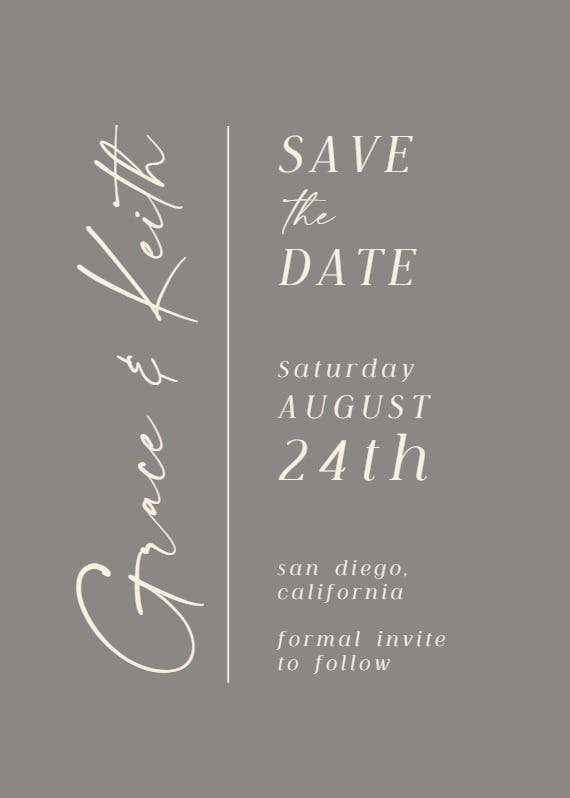 Charming union - save the date card