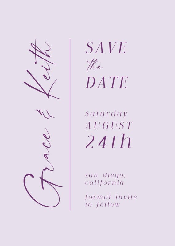 Charming union - save the date card