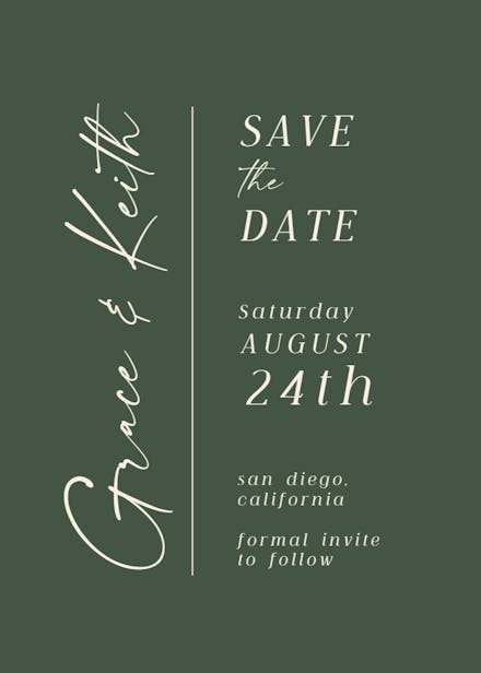 Charming union - save the date card