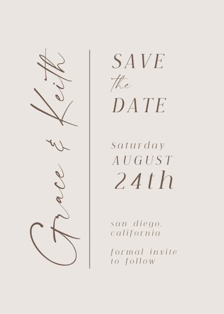 Charming union - save the date card