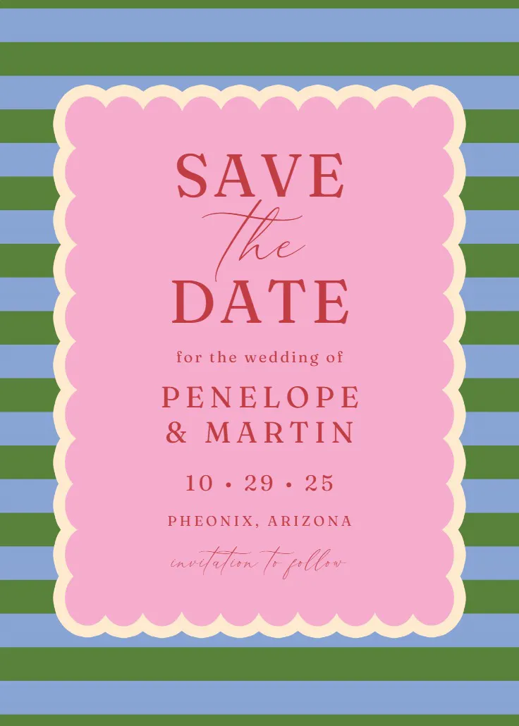 Checkered frame - cartão save the date