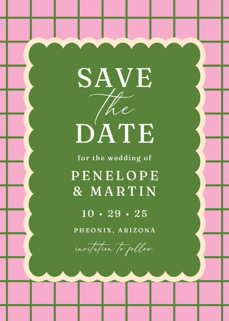 Checkered frame - การ์ดแจ้งวันงาน