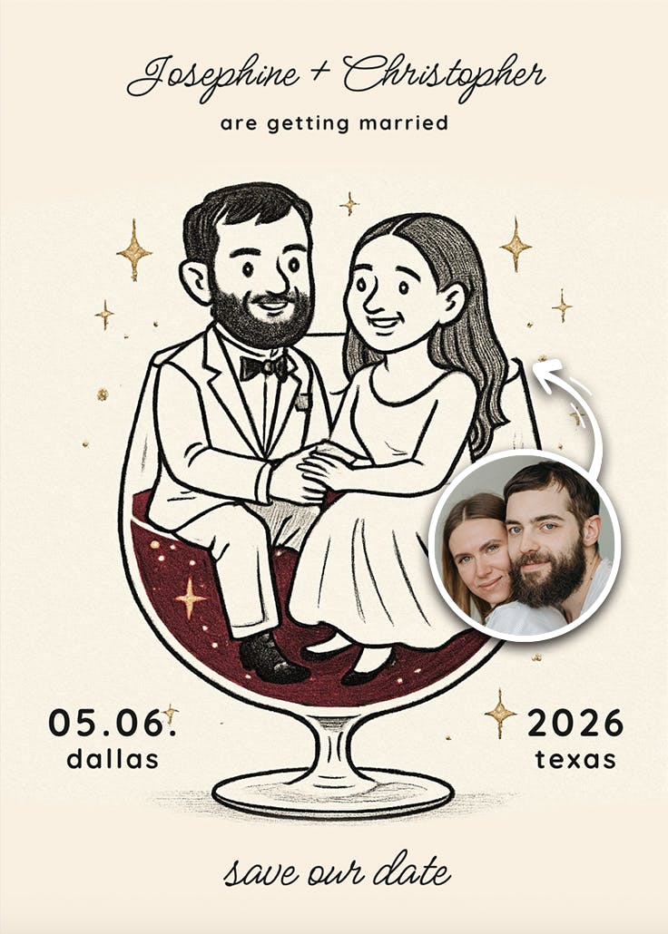 Cheers to forever - save the date card