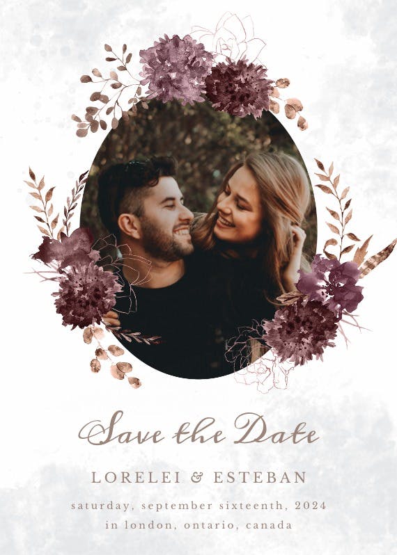 Chocolate flowers - save the date card