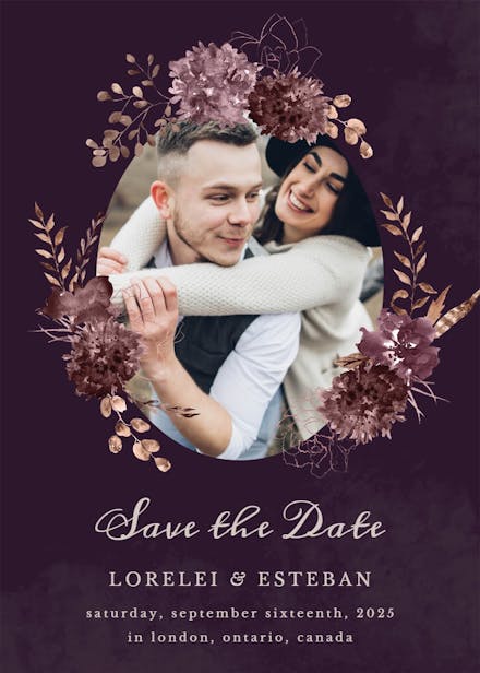 Chocolate flowers - save the date card