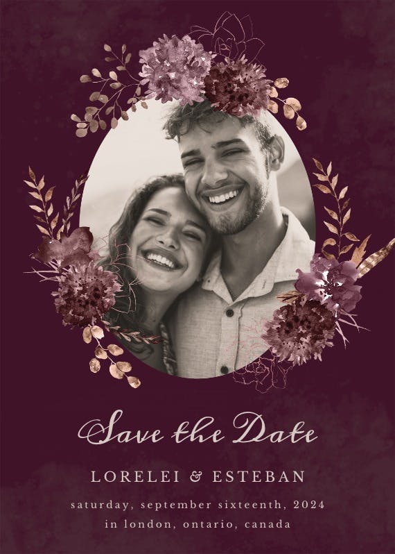 Chocolate flowers - save the date card
