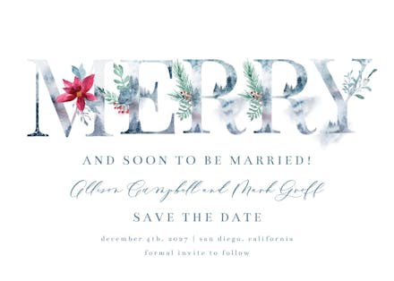 Christmas alphabet - save the date card