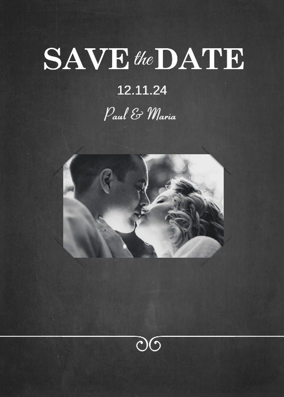 Classic carbon - save the date card