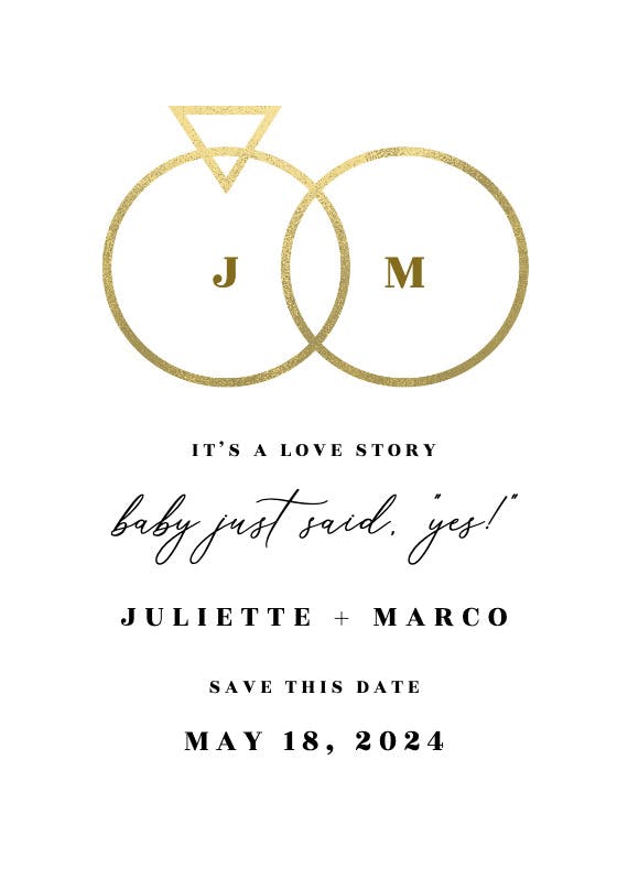 Classic love story - save the date card