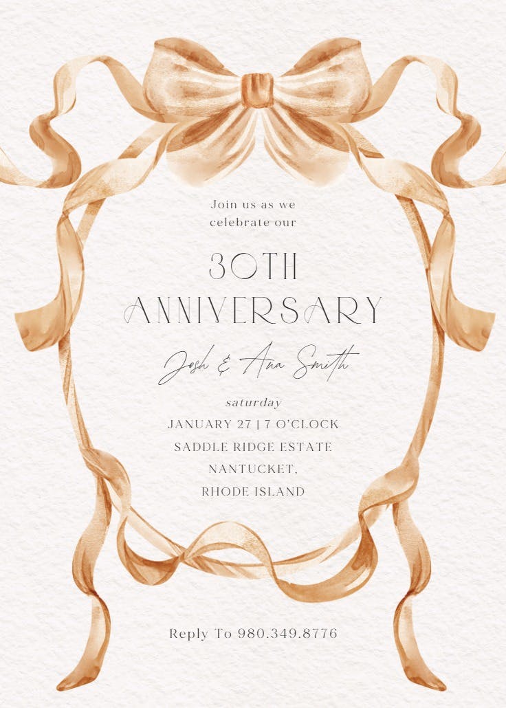 Classic ribbon - save the date card