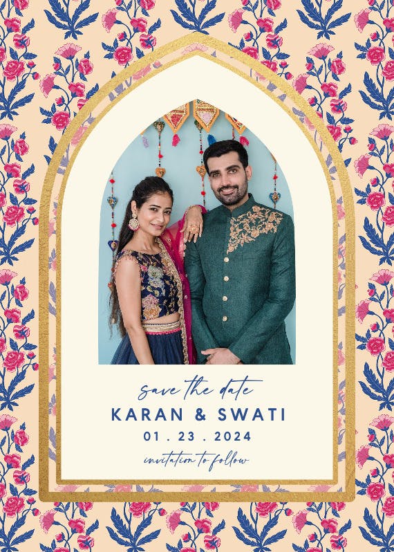 Classic traditional motifs - save the date card