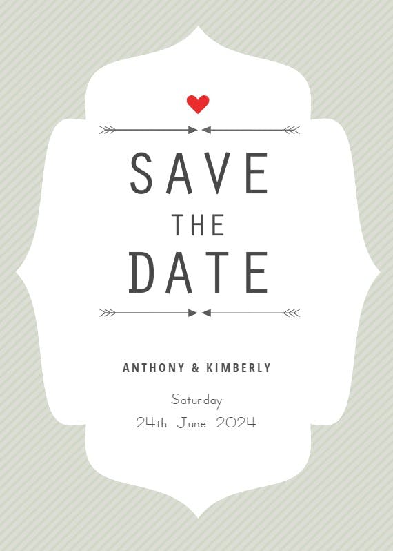 Clean and simple - save the date card