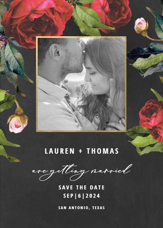 Climbing roses - save the date card