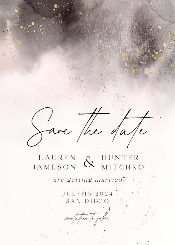 Cold blush - save the date card
