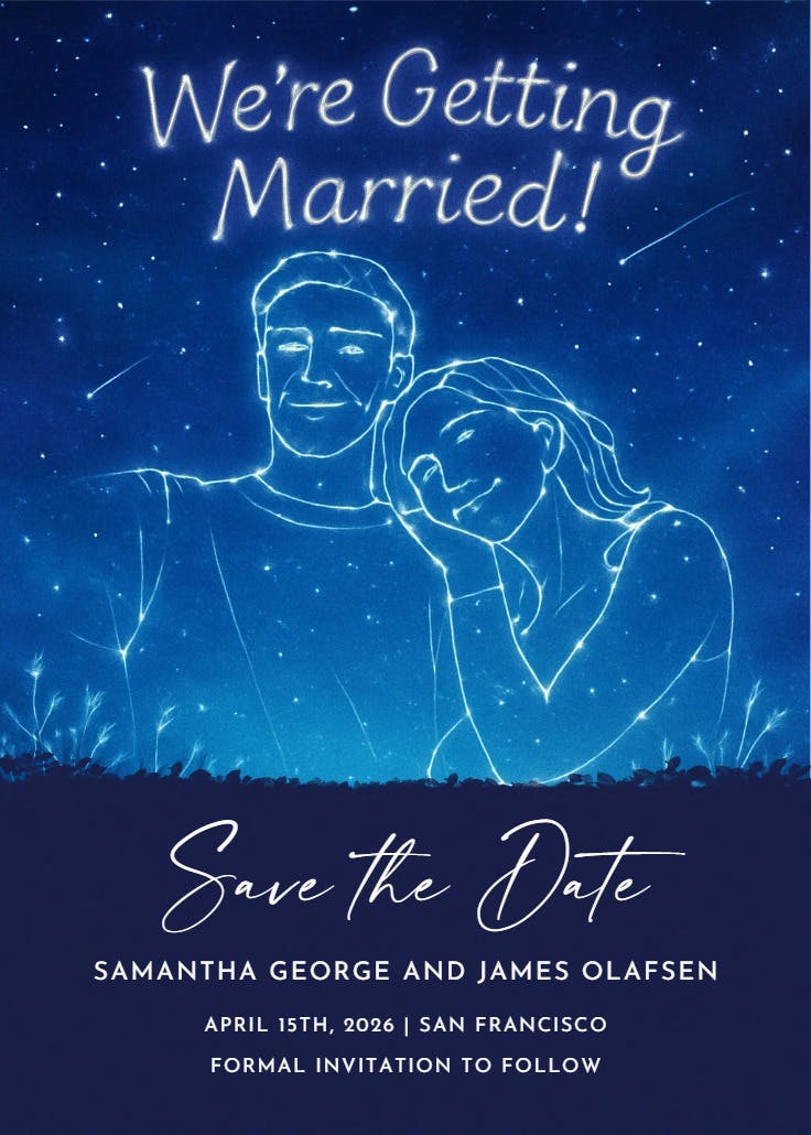 Cosmic love - save the date card