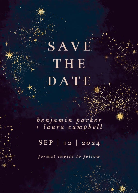 Cosmic star - save the date card