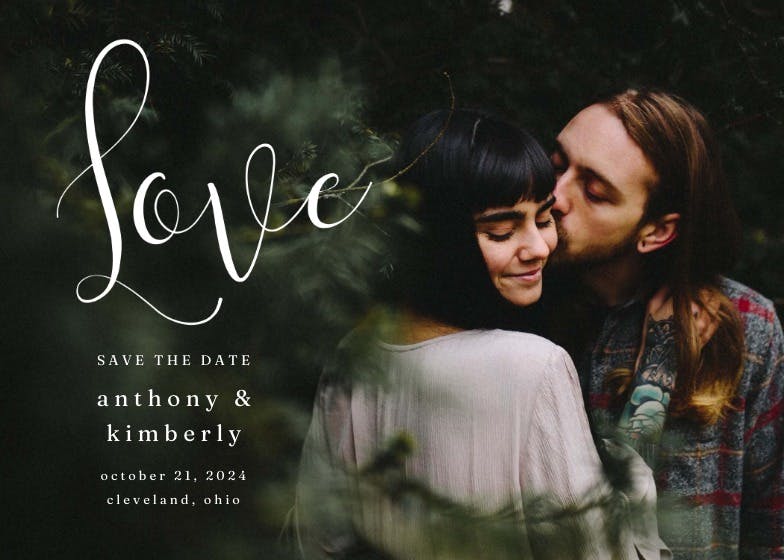 Covered with love - save the date card