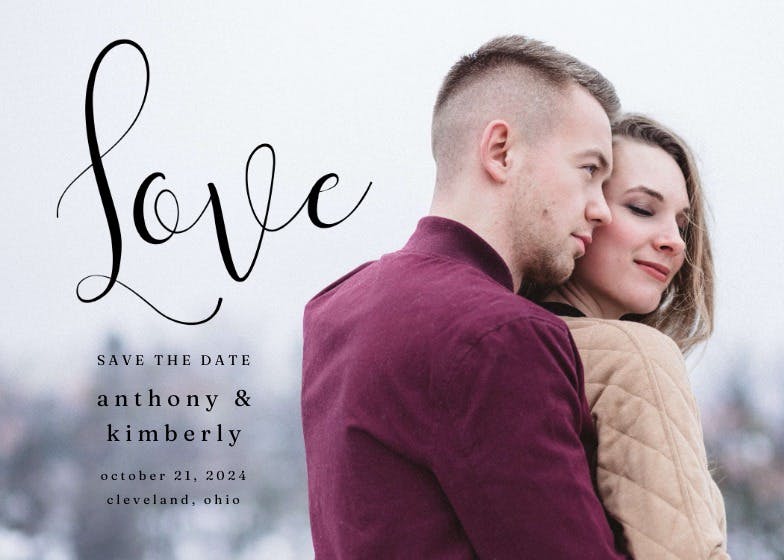 Covered with love - save the date card
