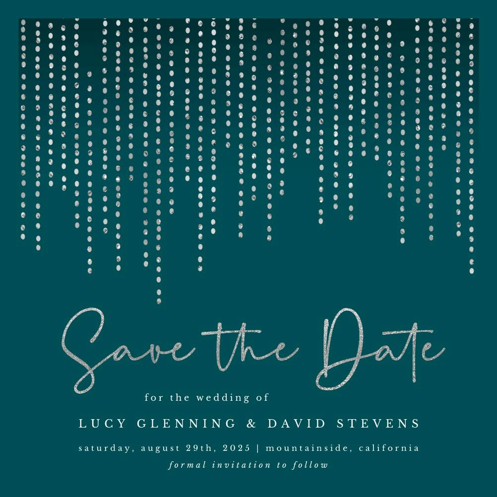 Curtain cascade - save the date card