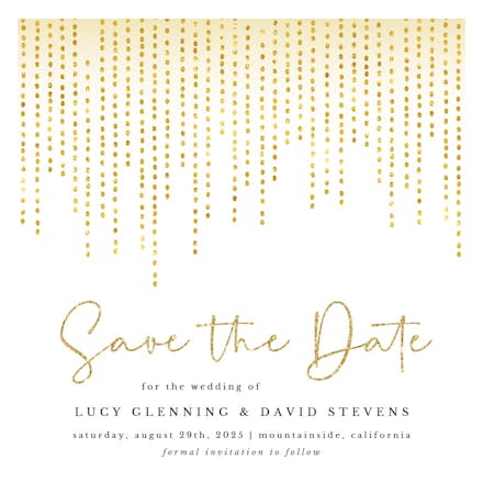 Curtain cascade - save the date card