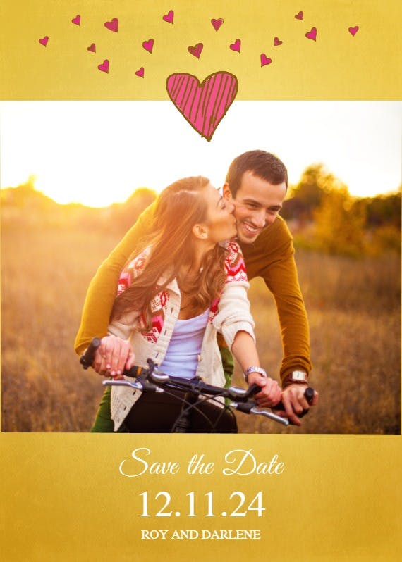 Cute hearts - save the date card