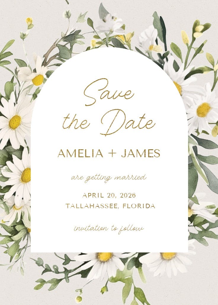 Daisy love - save the date card