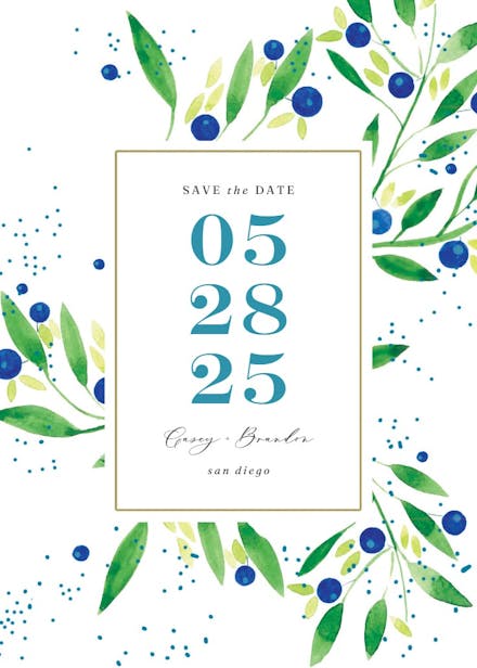 Delicate berries - save the date card