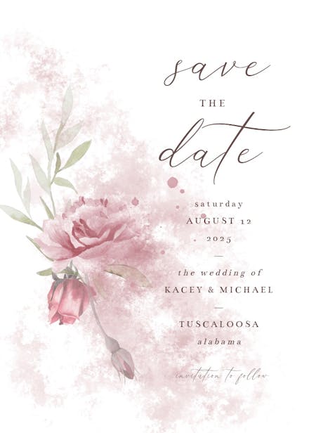 Delicate flowers - save the date card