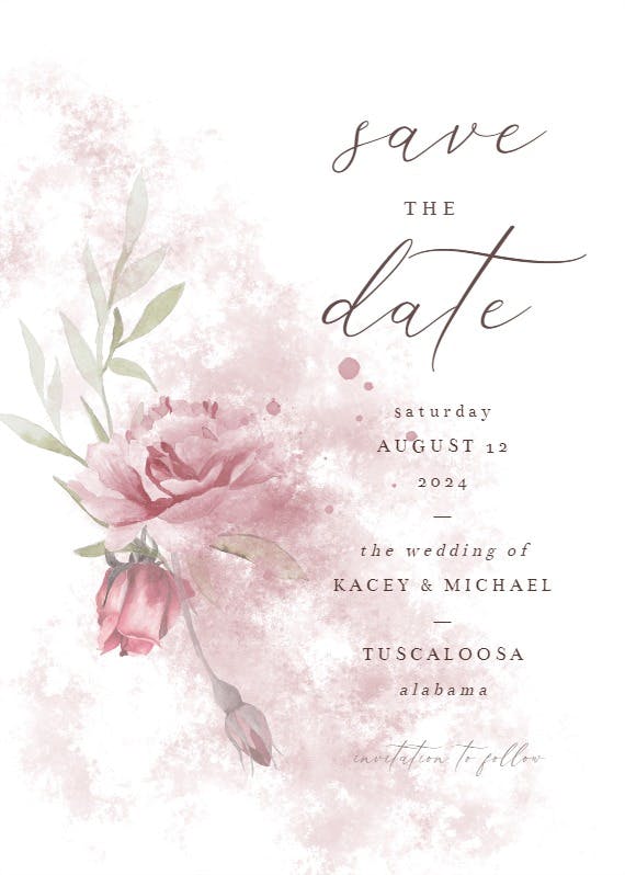 Delicate flowers - save the date card