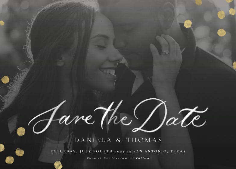 Dotted photo - save the date card