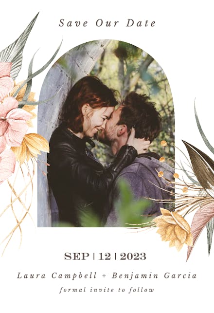 Dusty Pink Orchids - Save the Date Card