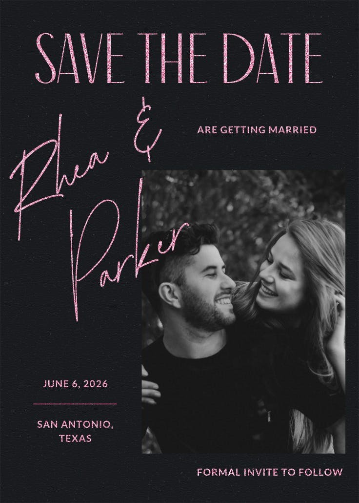 Editorial layout - save the date card