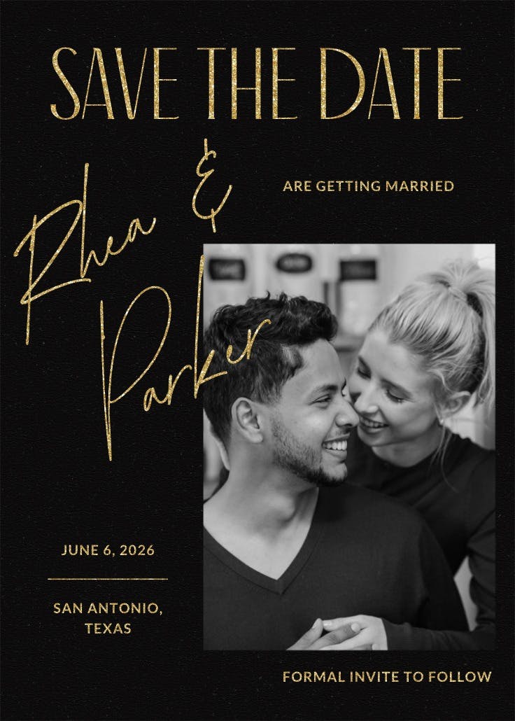 Editorial layout - save the date card