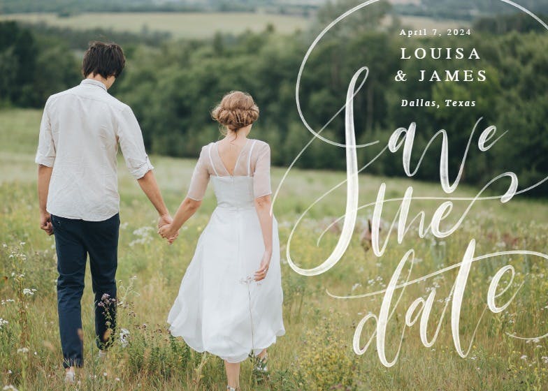 Elegant brush letters - save the date card