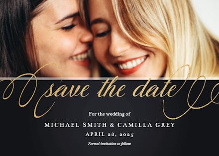 Elegant calligraphy - save the date card