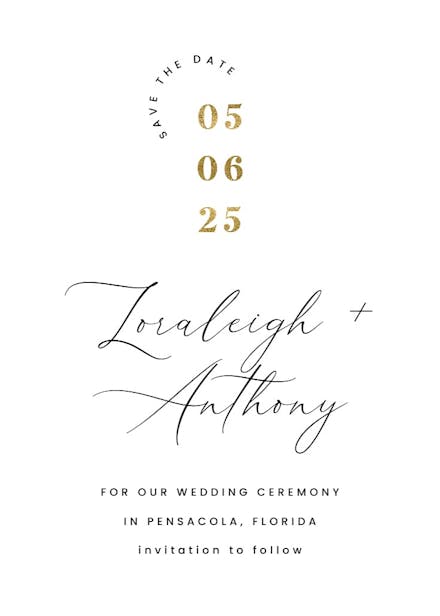 Elegant calligraphy - save the date card