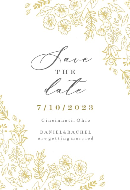 Elegant Flowers - Save the Date Card