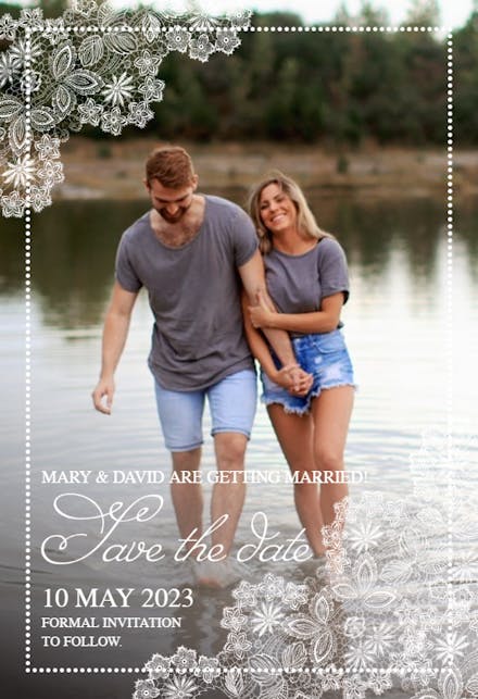 Elegant Lace - Save the Date Card