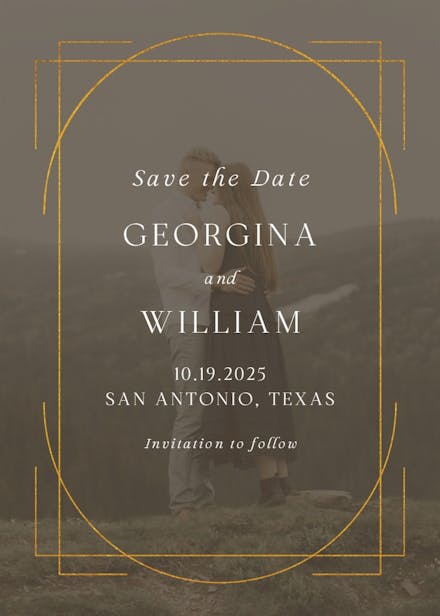 Elegant lines - save the date card