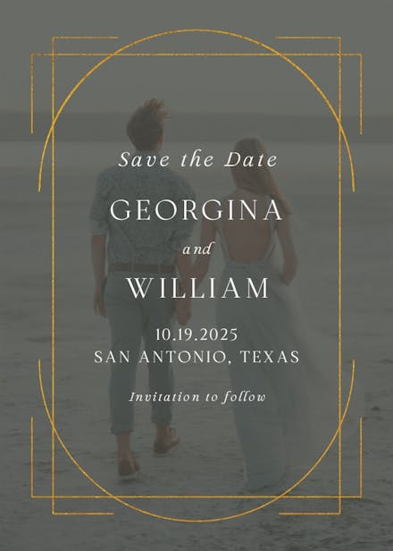 Elegant lines - save the date card