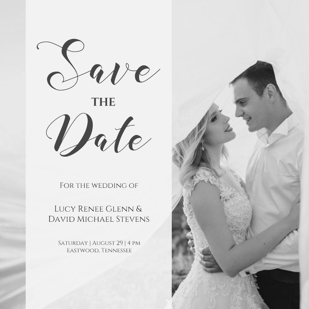 Elegant overlay - save the date card