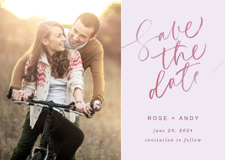 Elegant Script - Save The Date Card (Free) | Greetings Island