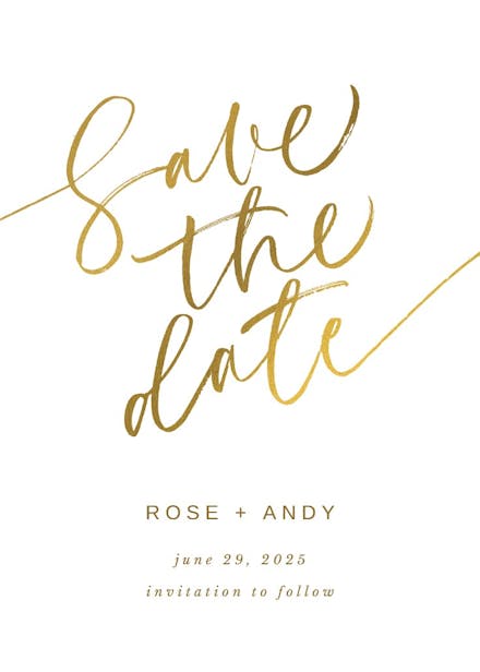 Elegant script letters - save the date card
