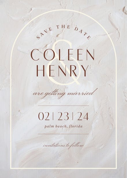 Elegant texture - save the date card